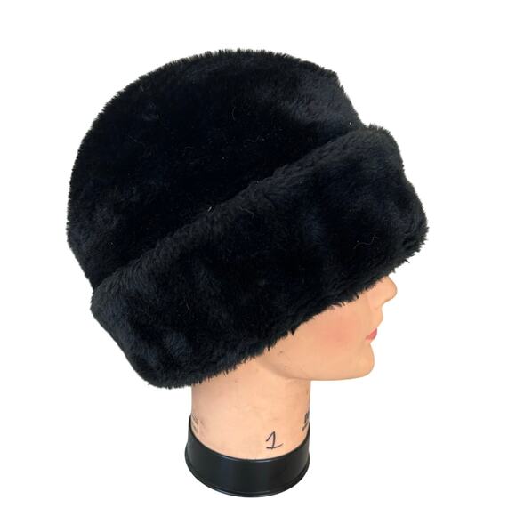 Vintage faux fur trappers hat United Hatters Cap warm winter Union Made USA S - Picture 1 of 14